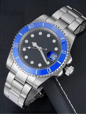 Luxury mens 41mm stainless steel automatic mechanical watch